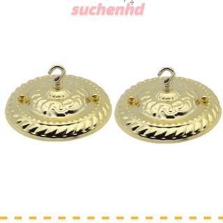 Suchenhd ตะขอแขวนโคมไฟระย้า เหล็ก คริสตัล สีทอง สําหรับติดเพดาน 2 ชิ้น