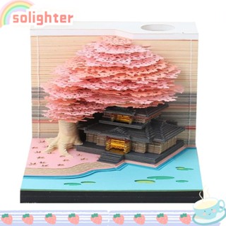 Solighter กระดาษโน้ตมีกาว 3D ลายต้นไม้ 3D สําหรับติดตกแต่ง