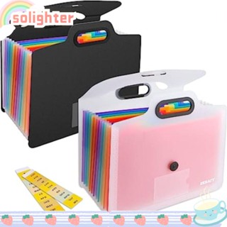 Solighter กระเป๋าเอกสาร แบบพกพา สีดํา และสีขาว 2 ชิ้น