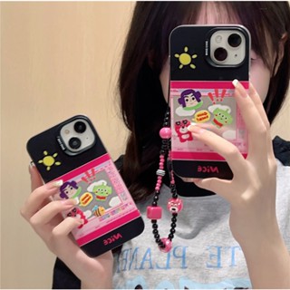 เคสโทรศัพท์มือถือ ลายการ์ตูนกราฟฟิตี้น่ารัก พร้อมสายคล้อง หรูหรา สําหรับ ip14 iP13promax 13 14pm 11 12pro 14pro