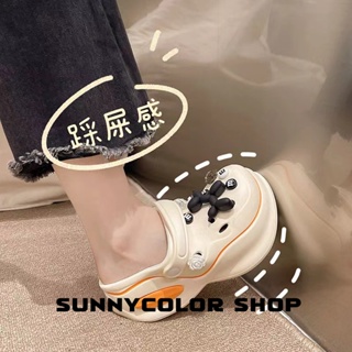 SUNNYCOLOR  รองเท้าแตะหญิง รองเท้าหัวโต แฟชั่น ธรรมดา ใส่สบายๆ 2023ใหม่ B91H0NG 36Z230909