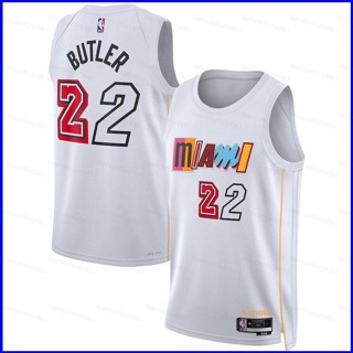 เสื้อกีฬาบาสเก็ตบอลแขนกุด ลายทีม NBA Jersey Miami Heat Butler GP1 22-23 พลัสไซซ์ สําหรับผู้ชาย และผู้หญิง PG1