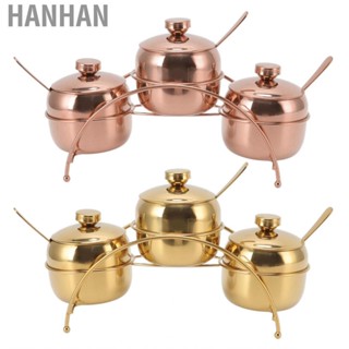 Hanhan Spice Kitchen Tools Accessories Tool Stainless Steel Seasoning Jar Set Salt and Pepper Sugar with Lid