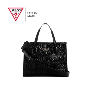 GUESS กระเป๋าสะพายผู้หญิง รุ่น EG866522 SILVANA 2 COMPARTMENT TOTE สีดำ