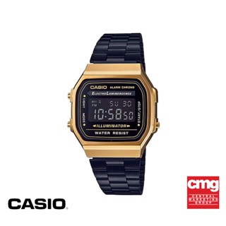 CASIO นาฬิกาข้อมือ CASIO รุ่น A168WEGB-1BDF วัสดุสเตนเลสสตีล สีดำ