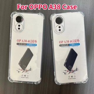 เคสโทรศัพท์ซิลิโคน TPU ใส แบบนิ่ม บางพิเศษ กันกระแทก สําหรับ OPPO A38 2023 A38 4G A 38