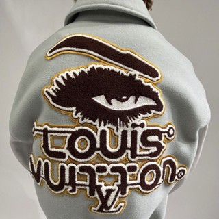 LOUIS VUITTON เสื้อแจ็กเก็ตเบสบอล ปักลายโลโก้ LV Devils Eye แบบหนา ให้ความอบอุ่น สไตล์เรโทร สําหรับผู้ชาย และผู้หญิง