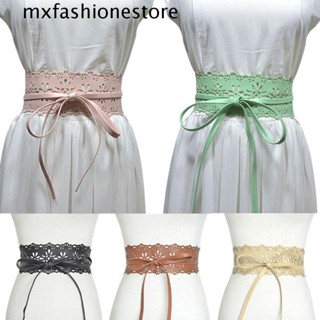 Mxfashione เข็มขัดหนัง PU พิมพ์ลายดอกไม้ หรูหรา สไตล์ญี่ปุ่น สําหรับผู้หญิง