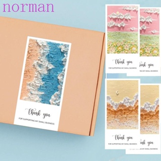 Norman สติกเกอร์ฉลาก ลาย Thank You แฮนด์เมด อเนกประสงค์ สําหรับติดบรรจุภัณฑ์ 50 ชิ้น