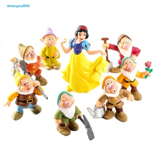 Syc- โมเดลฟิกเกอร์ Snow White Seven Dwarfs สําหรับตกแต่งบ้าน 8 ชิ้น ต่อชุด