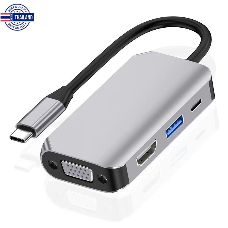 USB C Hub 4 in 1 Type C to HDMI/VGA/USB 3.0/PD 4K for MacBook Pro 2020, MacBook Air 2020, iPad Pro 2020, SAMSUNG S20+