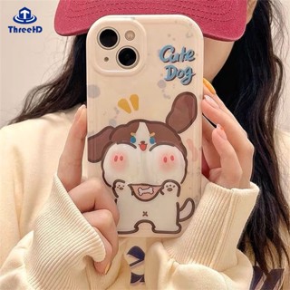 เคสป้องกันโทรศัพท์มือถือ ลายการ์ตูนสุนัขน่ารัก 3D กันกระแทก สําหรับ iPhone 15 14 13 12 11 Pro Max SE2020 X Xr Xs Max 8 7 6 6s Plus