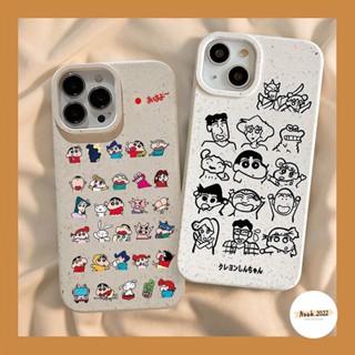 เคสโทรศัพท์มือถือ แบบนิ่ม ลายการ์ตูนชินจังน่ารัก ย่อยสลายได้ เป็นมิตรกับสิ่งแวดล้อม สําหรับ IPhone 7plus 15 7 6 8 6S Plus X XS Max SE 2020 11 13 14 15 12 Pro Max XR