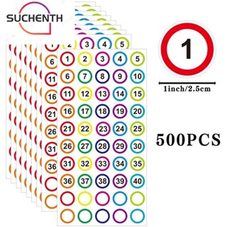 Suchenth สติกเกอร์ตัวเลข 1 นิ้ว 1-40 ชิ้น และสติกเกอร์ฉลาก ทรงกลม มีกาวในตัว 500 ชิ้น