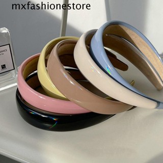 Mxfashione ที่คาดผม หนัง PU สีพื้น สไตล์เรโทร สําหรับผู้หญิง