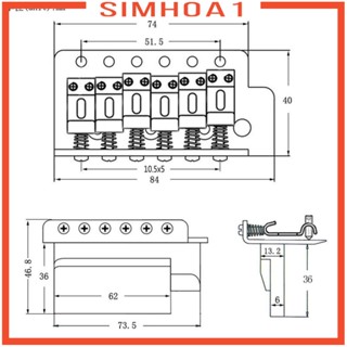 [Simhoa1] ระบบสะพานสายกีตาร์ไฟฟ้า แบบแบน สีทอง