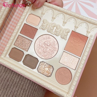 Kapeine Angel Mysterious embossed Eyeshadow Plate High Gloss Fit One Plate Pearlescent Matte Gel Liquid Eyeshadow [ท็อป]