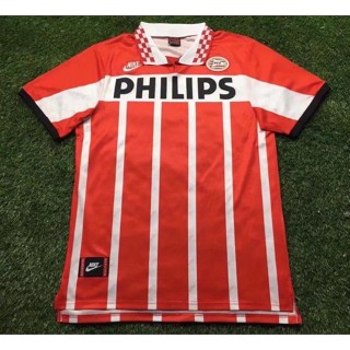 เสื้อกีฬาแขนสั้น ลายทีมชาติฟุตบอล Eindhoven 95-96 PSV คุณภาพสูง สไตล์วินเทจ