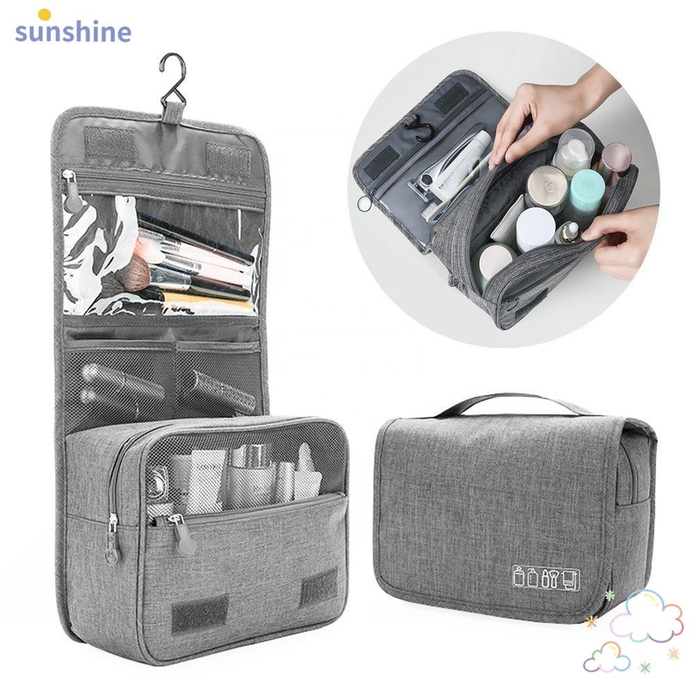 Ssunshine กระเป๋าเครื่องสําอาง กันน้ํา แบบพกพา ความจุขนาดใหญ่ พร้อมตะขอแขวน อเนกประสงค์ 2023