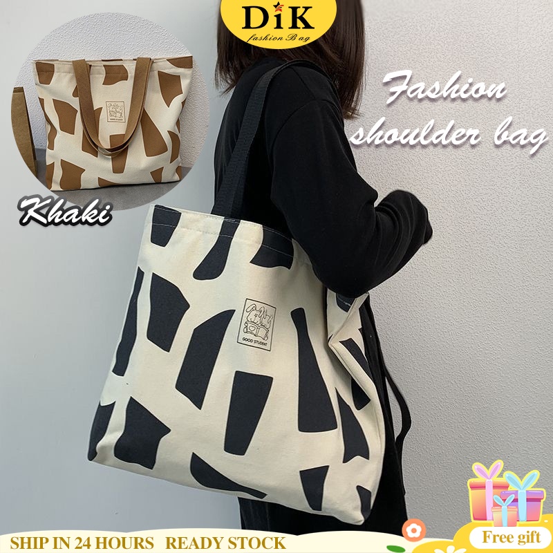 Dik TB136 ใหม่ กระเป๋าสะพายไหล่ ผ้าแคนวาส ความจุขนาดใหญ่ แฟชั่นสําหรับสตรี