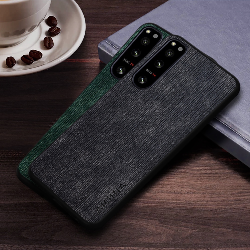 เคสหนัง ลายไม้ หรูหรา สําหรับ Sony Xperia 5 II III IV V Sony Xperia 5 V