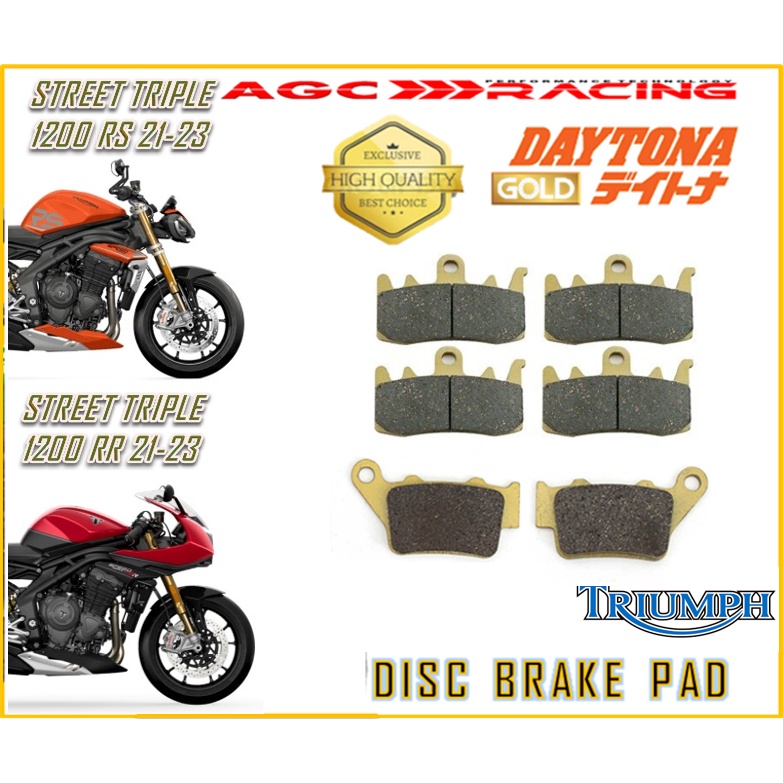 ผ้าเบรค TRIUMPH STREET TRIPLE 1200 RS STREET TRIPLE 1200 RR 21-23 คุณภาพทอง
