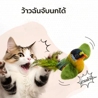 COD😻ของเล่นแมว นกจำลอง สามารถทำเสียง ของเล่นแมวตลก