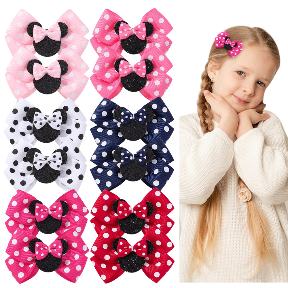 ใหม่ 2 ชิ้น/เซ็ต 3 น่ารักโบว์สําหรับเด็กเครื่องประดับผมเด็ก Handmade Hairpins การ์ตูนสาวที่ละเอียดอ่อน