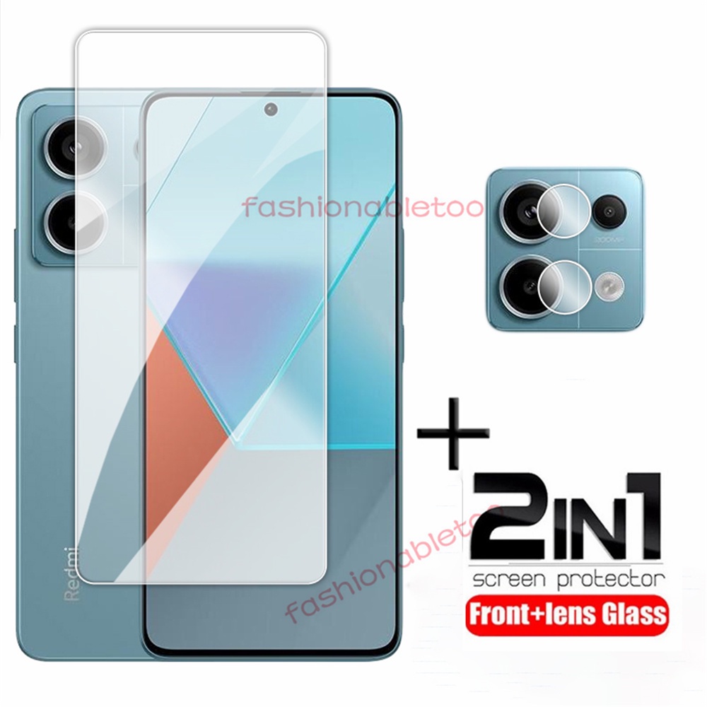 2 in 1 ฟิล์มกระจกนิรภัยกันรอยหน้าจอ สําหรับ Redmi Note 13 pro + 13R pro 13Rpro 13 Turbo 13Turbo Note13proplus Note13pro+