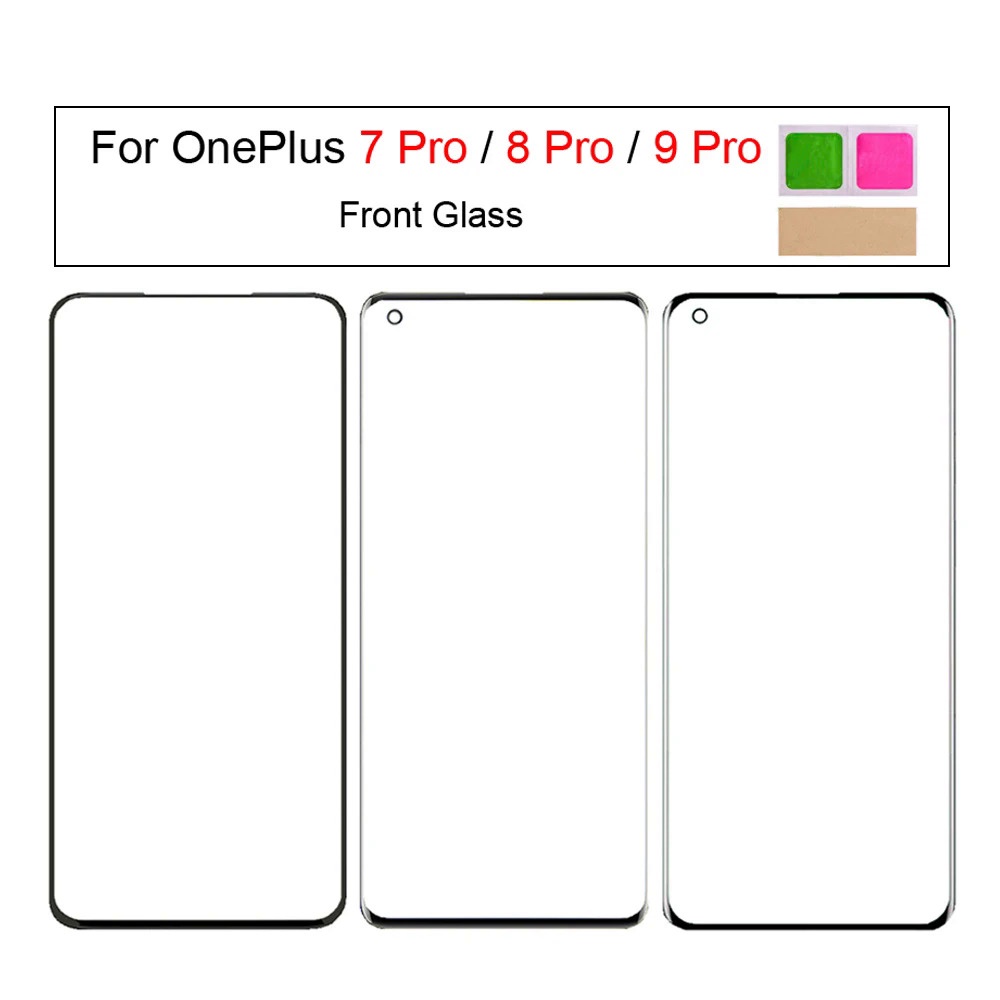 สําหรับ OnePlus 7 Pro / 9 Pro / 8 Pro แผงหน้าจอสัมผัสโทรศัพท์ กระจกด้านหน้า อะไหล่ซ่อม