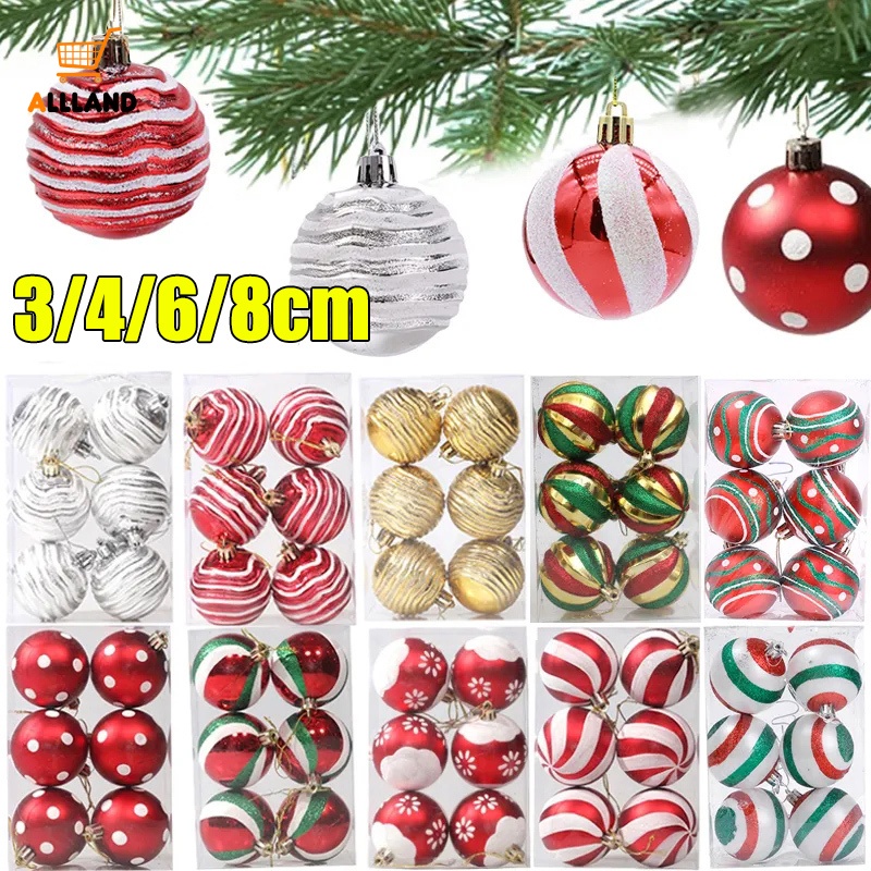 ลูกคริสต์มาสสีแดงสีเขียวสีขาวเครื่องประดับต้นคริสต์มาสบอลปีใหม่ n ความโลภ แขวนจี้หน้าแรกตกแต่งวันหยุด