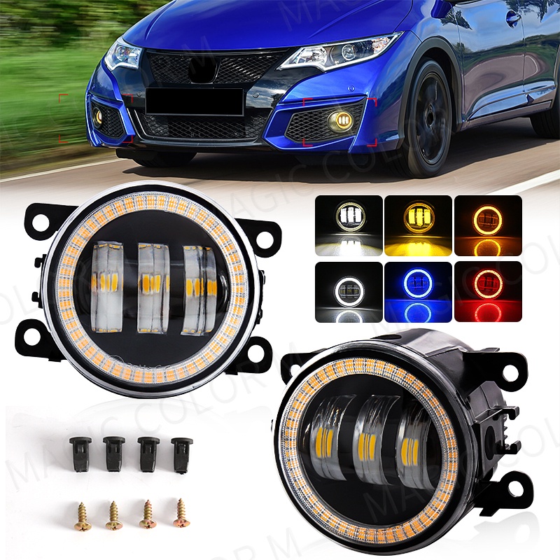 ไฟตัดหมอก LED DRL เลนส์ C-Max สําหรับ Ford Focus Fusion Fiesta Ranger Tourneo EcoSport Edge