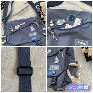 🌈พร้อมส่ง กระเป๋าสะพายข้างผู้หญิง ผู้ชาย สะพายไหล่ ผ้าแคนวาสวินเทจ แฟชั่น ปรับสายได้ ช่องเก็บของเยอะ