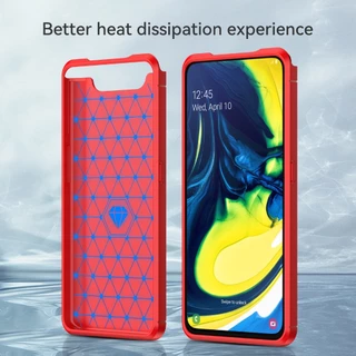 สําหรับ Samsung Galaxy A80, แปรงคาร ์ บอนไฟเบอร ์ ป ้ องกันกรณีนุ ่ ม , ทนต ่ อแรงกระแทก , ป ้ องกันรอยขีดข ่ วน , ป ้ องกันเคสโทรศัพท ์ ธุรกิจ