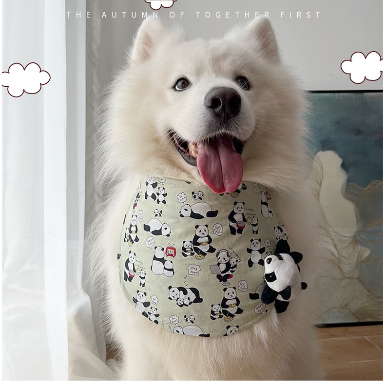 🐕‍🦺Kawaii🐈 🐾  ผ้าพันคอ ผ้ากันเปื้อน กันน้ําลาย ขนาดเล็ก กลาง ใหญ่ สีทอง สําหรับสัตว์เลี้ยง สุนัข Alasa Mora Prado