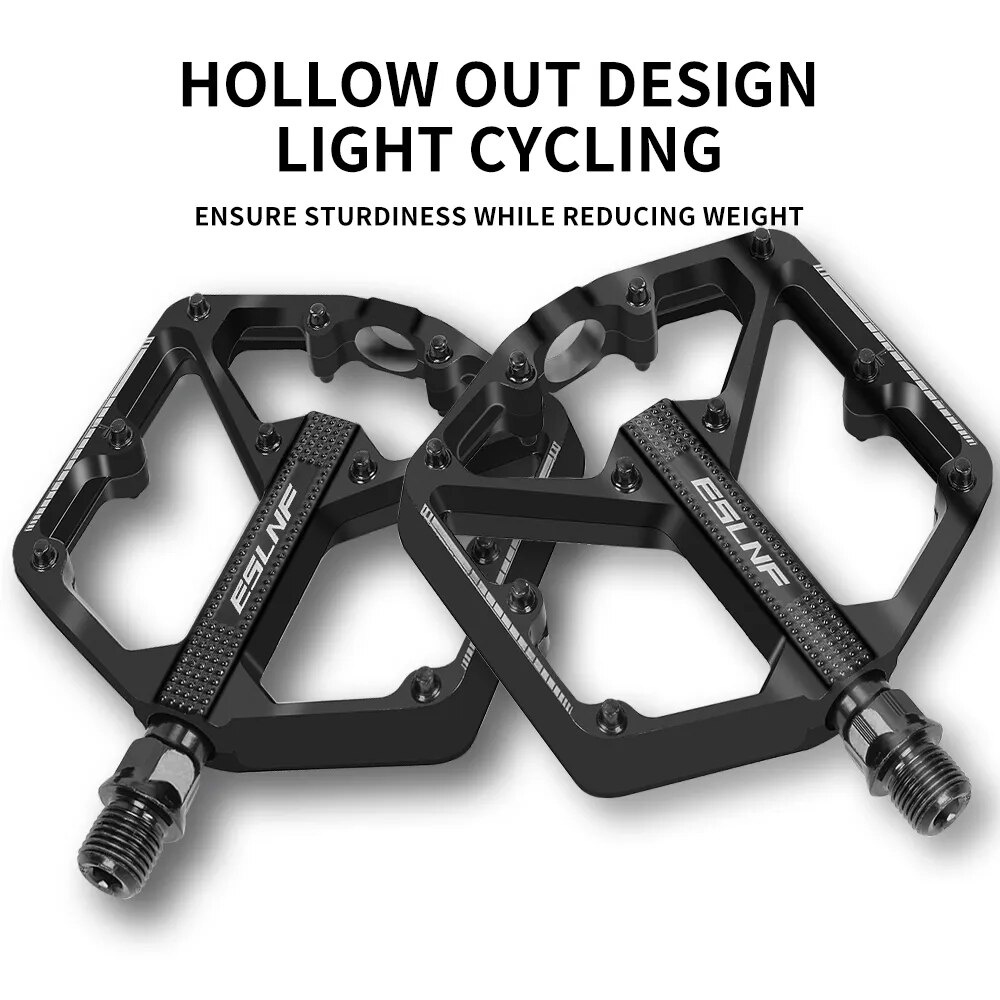 ESLNF MTB Bicycle Pedals Ultralight CNC Aluminium Alloy Anti-Slip Road Bike Flat Pedals Cycling DU B