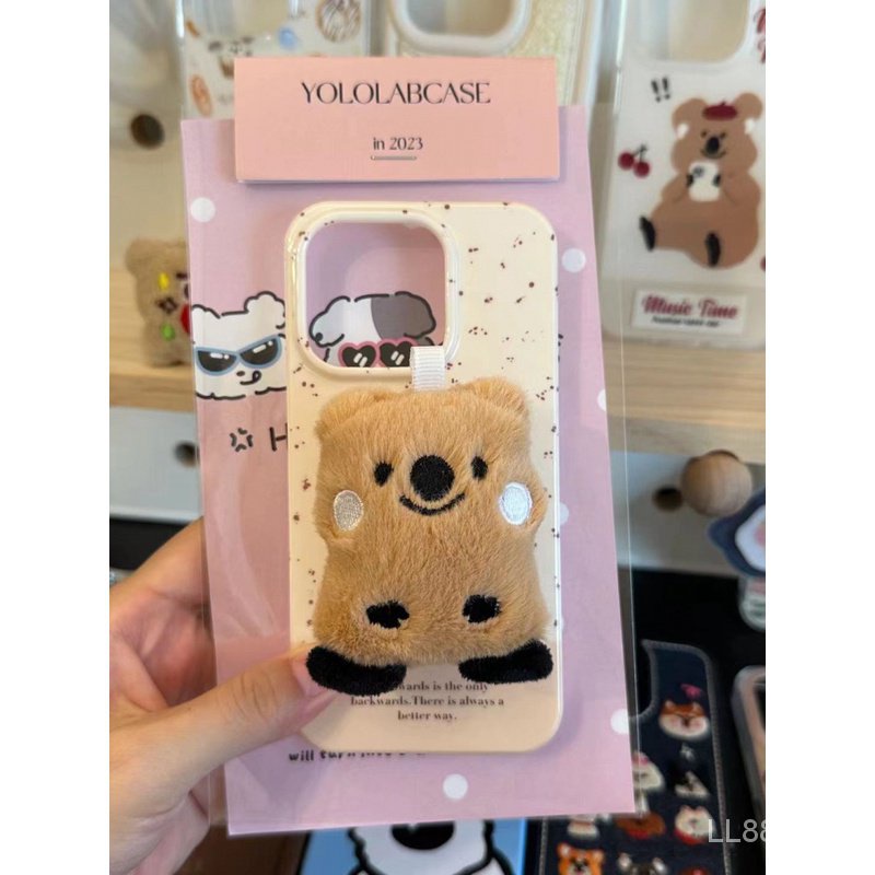 เคสป้องกันโทรศัพท์มือถือ ผ้ากํามะหยี่ขนนิ่ม กันกระแทก ลายหมี สําหรับ iPhone 7 8 plus x xs xr xsmax 1