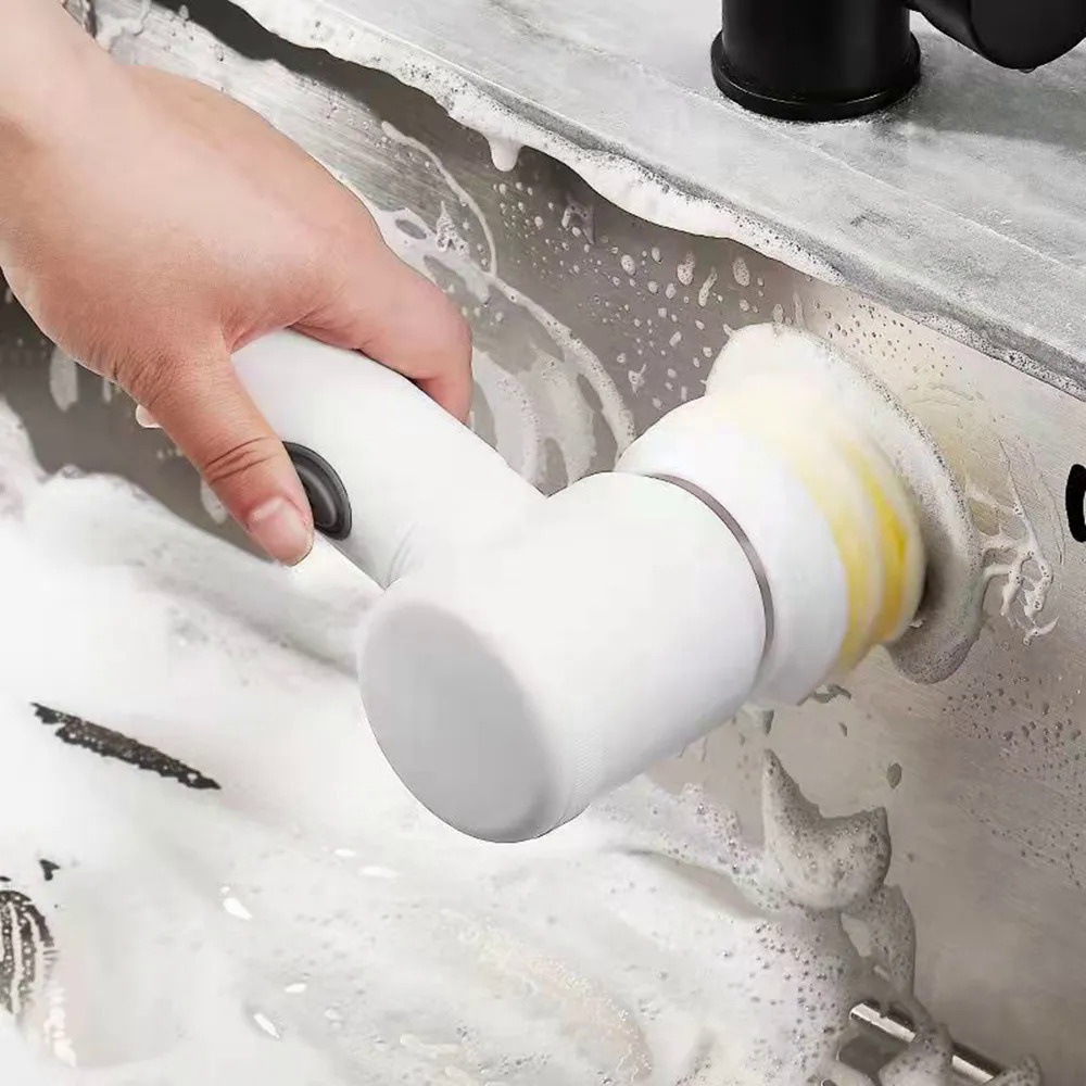 We have CE and ROHS certification，5-in-1 Electric Cleaning Brush Bathroom Wash Brush Kitchen Cleaning Tool USB Bathtub B