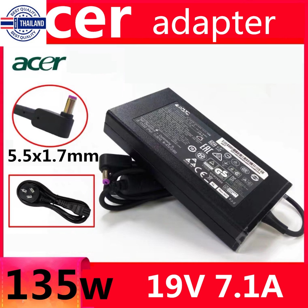ACER Adapter 19V 7.1A 135W อะแดปเตอร์ genuine NITRO 5 AN515-42 AN515-43 AN515-44 AN515-51 AN515-52 AN515-54 AN515-55 Z22