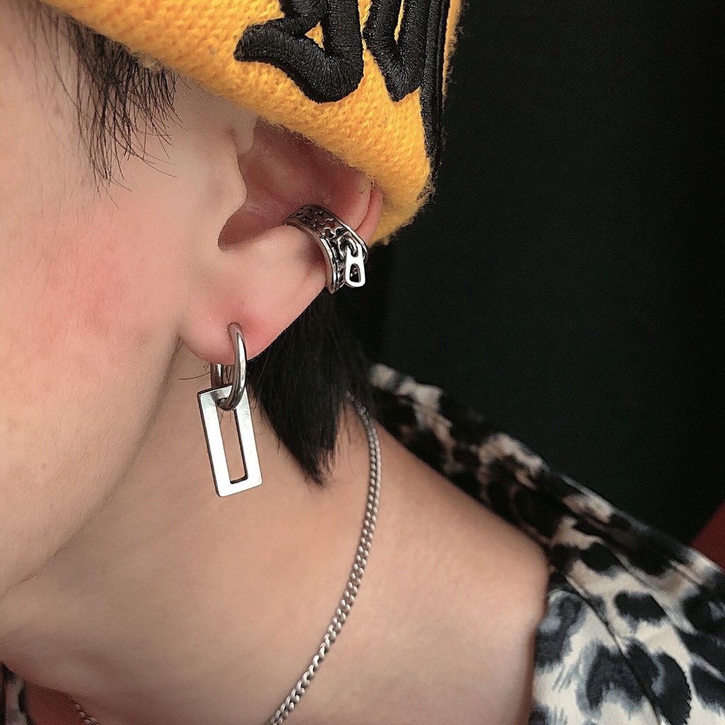 1 ชิ้น พังก์ ผู้ชาย สเตนเลส ต่างหู คลิปหู ทุกเพศ เจาะ คลิป ต่างหู โกธิค เครื่องประดับผู้หญิง