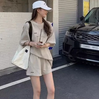 (เสื้อยืดแขนสั้น+กางเกงขาสั้น)ชุดเซ็ทเเฟชั่นสไตล์เกาหลี