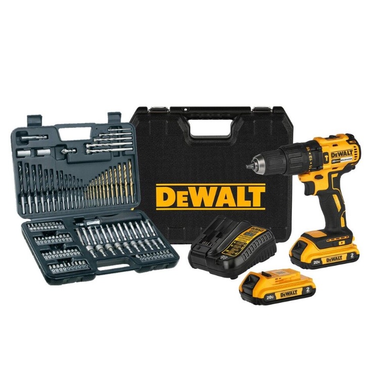 DEWALT สว่านกระแทกไร้สาย DCD7781D2A-B1 + แบตเตอรี่ 18V  พร้อมอุปกรณ์