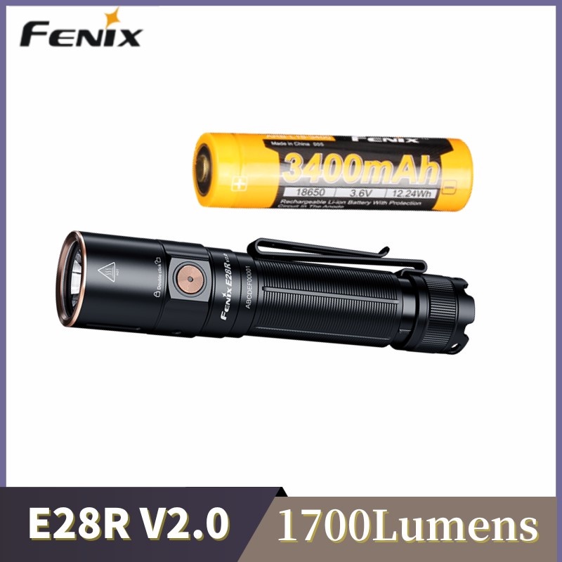 Fenix E28R V2.0 ไฟฉาย EDC 1700 ลูเมนส์ แบบพกพา USB Type-C ชาร์จได้ พร้อมแบตเตอรี่ 18650 3400mAh