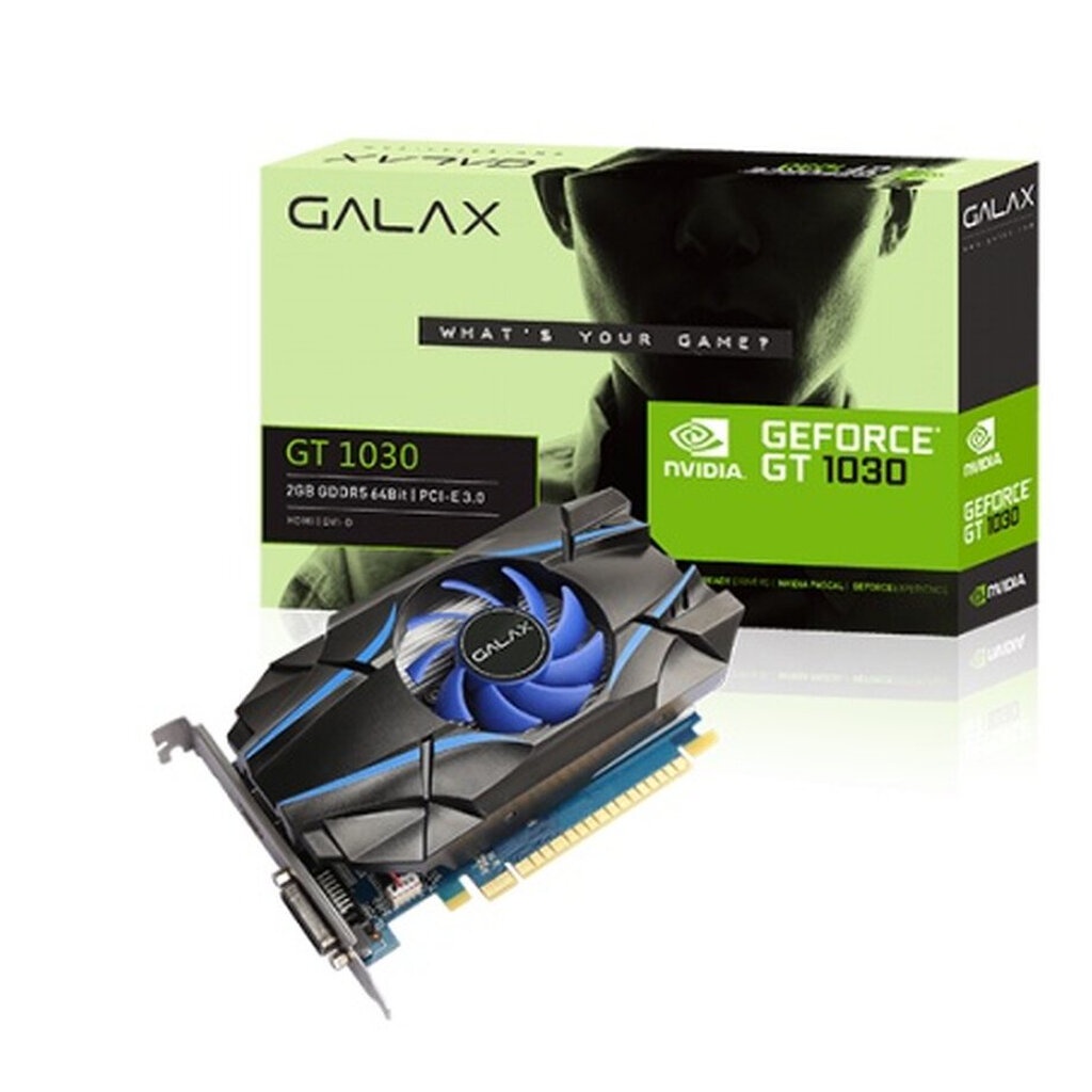 GALAX GeForce GT 1030 2GB GDDR5 64Bit (พัดลมเดี่ยว) ประกัน 3ปี