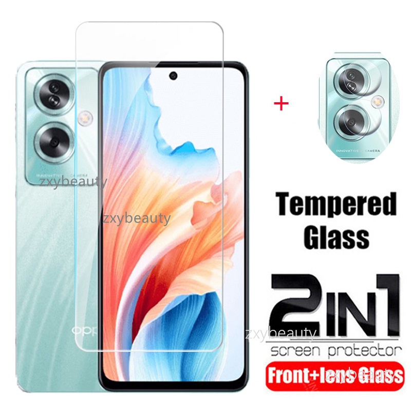 2in1 ฟิล์มกระจกนิรภัยกันรอยหน้าจอ แบบใส ป้องกันเลนส์กล้อง สําหรับ OPPO A79 5G 2023 OPPOA79 A 79 A2