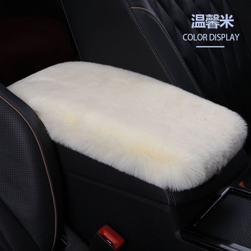 น่ารักรถที่วางแขนกล่อง Plush เบาะ Warm คอนโซลกลางแขน Pads Stwing Tidying Universal รถตกแต่งภายใน