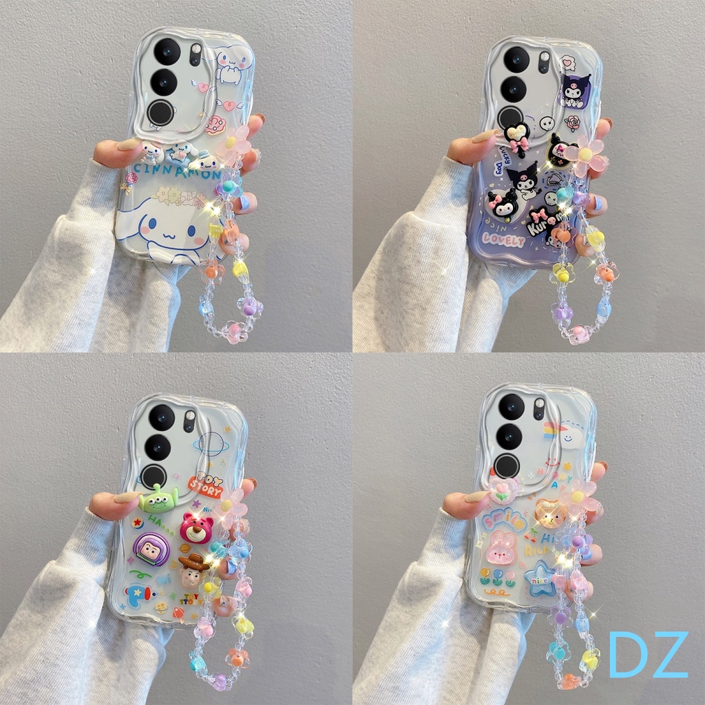 เคส Vivo V29 5G ตุ๊กตาสามมิติน่ารัก + สร้อยข้อมือดอกไม้ กรณีโทรศัพท์มือถือ TY5