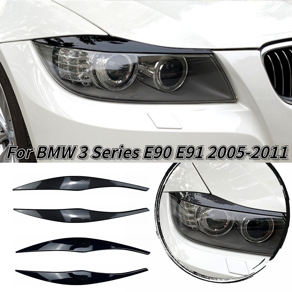 คิ้วไฟหน้า ABS สีดําเงา สําหรับ BMW 3 Series E90 E91 2005 2006 2007 2008 2009 2010 2011 Sedan Tourin