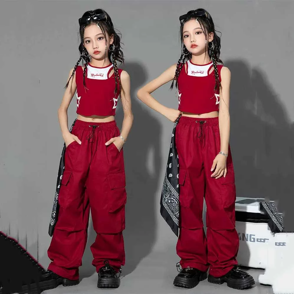 ชุดเครื่องแต่งกายเต้นแจ๊ส แฟชั่นฮิปฮอป สําหรับเด็ก thumbnail 5