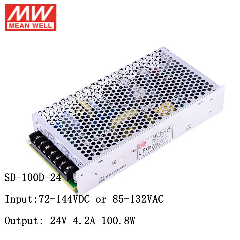 MEAN WELL SD-100D-24 72 ~ 144VDC ถึง 24V DC 100W DC-DC Converter Switching Power Supply 110V ถึง 24V